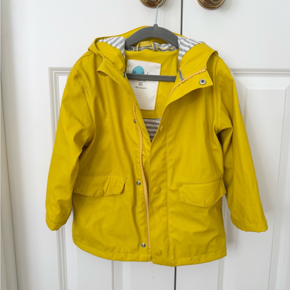 Mini Boden Yellow Kids Raincoat 2T 3T